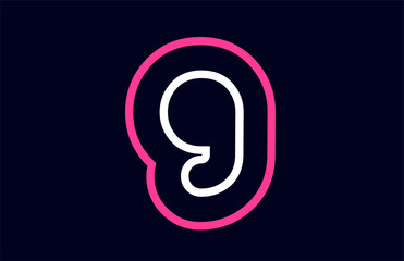 pink white blue number 9 logo company icon design
