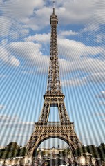 Electromagnetic waves from the antenna of the Eiffel Tower in Pa