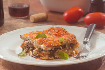 Spinach Lasagna with mushroom