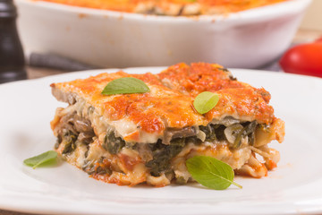 Spinach Lasagna with mushroom