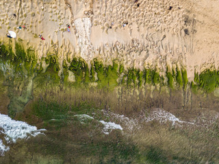 Aerial top view of beautiful Balangan beach. Unique texture in the coast, photo from drone. Bali, Indonesia.