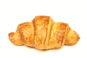 fresh croissant on a white background. fresh bakery. great breakfast.