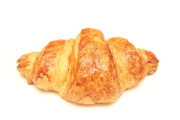 fresh croissant on a white background. fresh bakery. great breakfast.