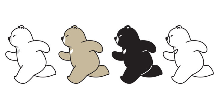 Bear vector polar bear running cartoon character icon logo illustration doodle