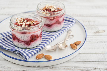 Chia pudding with cherry