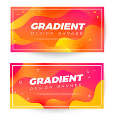 Colorful fluid cover for poster, banner, flyer and presentation. Gradient abstract banners with flowing liquid shapes.