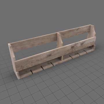 Wooden wall wine rack empty