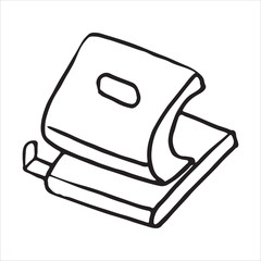 Hole puncher in doodle style. Vector illustration