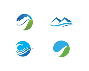 Obraz premium Water Wave symbol and icon Logo Template