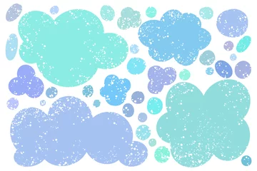 Meubelstickers Hand drawn callout clouds for backdrops. Vector textured multi color elements for designs. Simple textured backgrounds in speech bubble shapes. © ozzichka