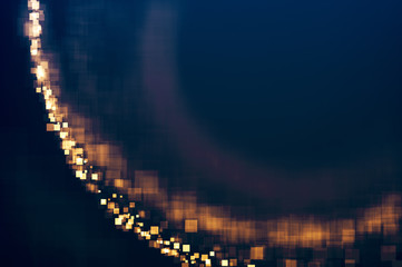 Glitter lights glittering background. Defocused bokeh squares. Illustration