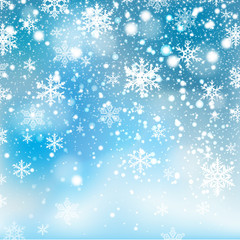 Obraz na płótnie Canvas Winter falling snow background