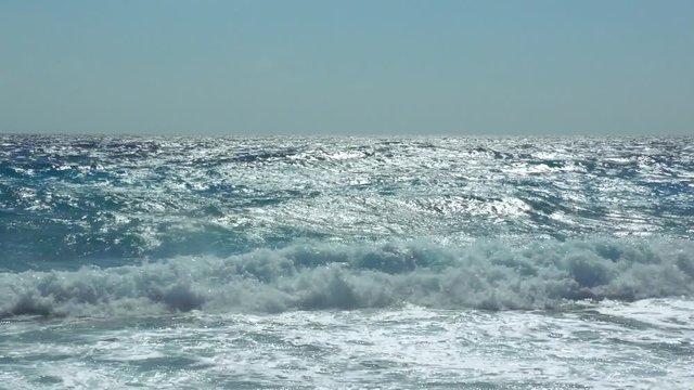 Seaview of Caribbean Sea in Cancun Mexico. Seascape Scenic of Tropical Country