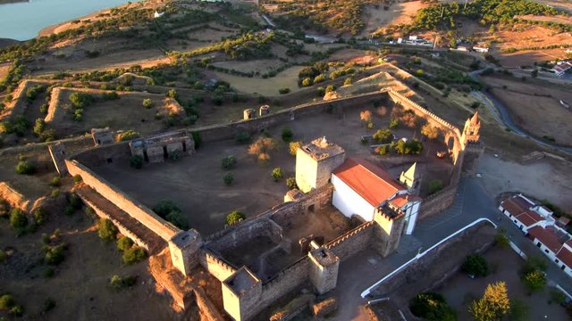 Portugal. Aerial view of Mourao. Alentejo. 4k Video