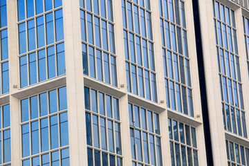 glass curtain wall on the luxury building