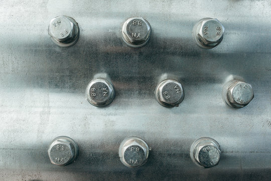 Background metal texture with rivets.