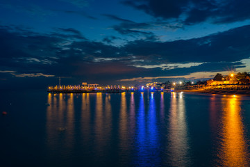 Fototapeta na wymiar Night View to Belek Beach