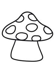 fliegenpilz pilz rot punkte essen giftig lecker hunger drogen trip wald sammeln kochen clipart design comic cartoon