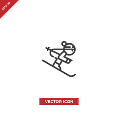 Skiing vector icon