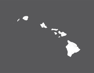Map of Hawaii with lakes and rivers.