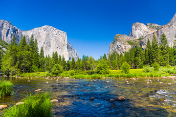 western rocket plateau of yosemite national park with merced river