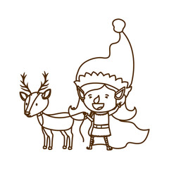 elf woman with reindeer avatar character
