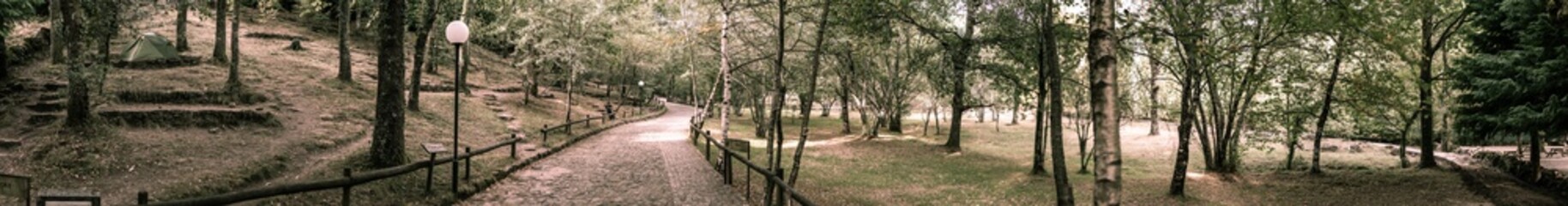 Tent in camp panorama view,  Portugal national park, Campo de Gerez, Peneda-Gerez, Portugal