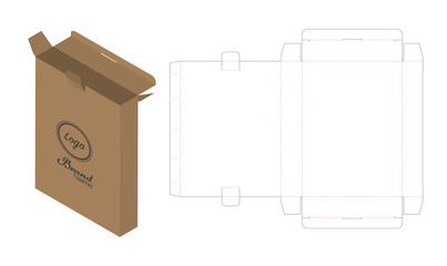 Box packaging die cut template design. 3d mock-up