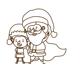 santa claus with elf moving avatar character