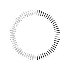 Fototapeta premium Geometric circle element made of radiating shapes. Abstract circle shape. vector illustration isolated on white background.