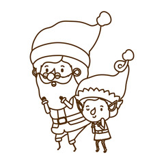 santa claus with elf moving avatar character