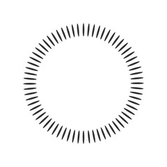 Fototapeta premium Geometric circle element made of radiating shapes. Abstract circle shape. vector illustration isolated on white background.