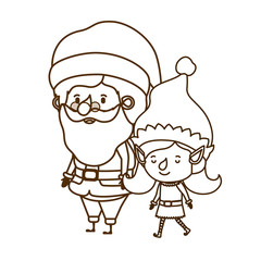 santa claus with elf woman moving avatar character