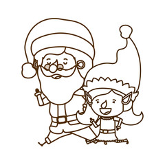 santa claus with elf woman moving avatar character