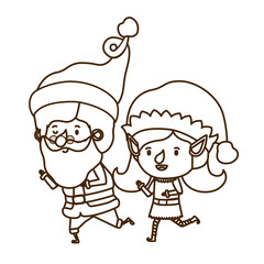 santa claus with elf woman moving avatar character