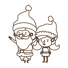 santa claus with elf woman moving avatar character