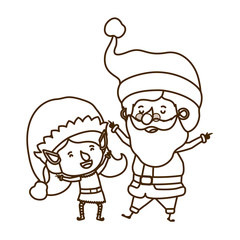 santa claus with elf woman moving avatar character