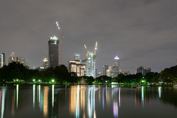 Building in the city night scene