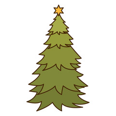 christmas tree with star isolated icon