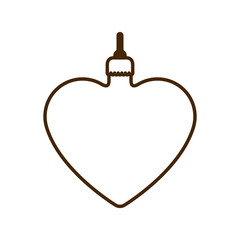 christmas ball with heart shape isolated icon
