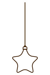 christmas ball with star shape hanging isolated icon