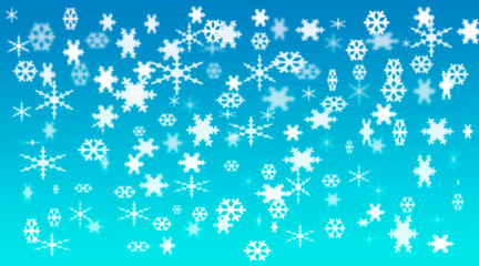 blue winter background with snowflakes