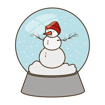 recommend clip art: snow man in crystal ball isolated icon
