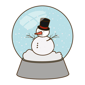 recommend clip art: snow man in crystal ball isolated icon