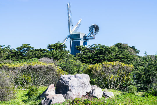 Murphy Windmill South Windmill in the Golden Gate Park in San Francisco, California, USA.