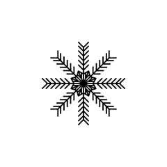 Snowflake icon. Christmas and winter theme. Simple outline illustration