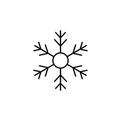 Snowflake icon. Christmas and winter theme. Simple outline illustration