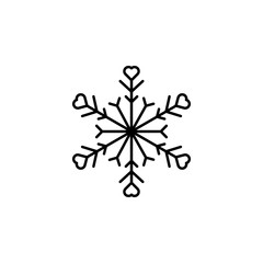 Snowflake icon. Christmas and winter theme. Simple outline illustration