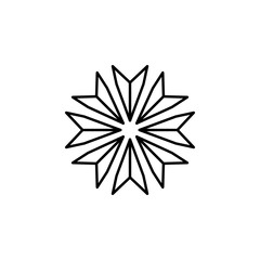 Snowflake icon. Christmas and winter theme. Simple outline illustration