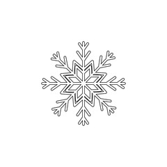 Snowflake icon. Christmas and winter theme. Simple outline illustration